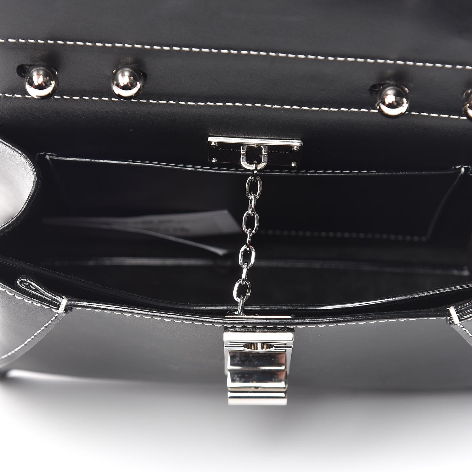 Proenza Schouler Smooth Calfskin Small Hava Top Handle Bag Black 5 of 9