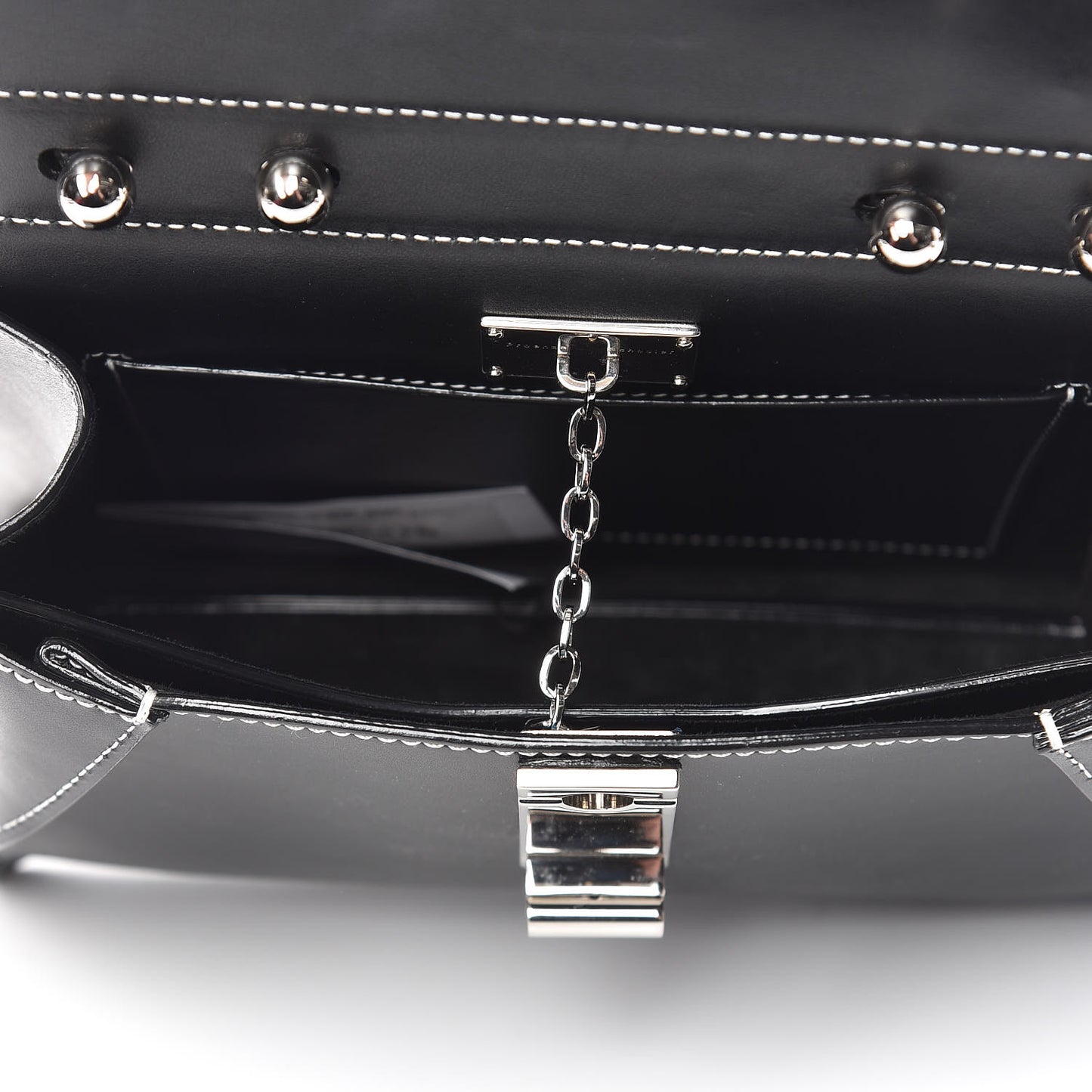 Smooth Calfskin Small Hava Top Handle Bag Black