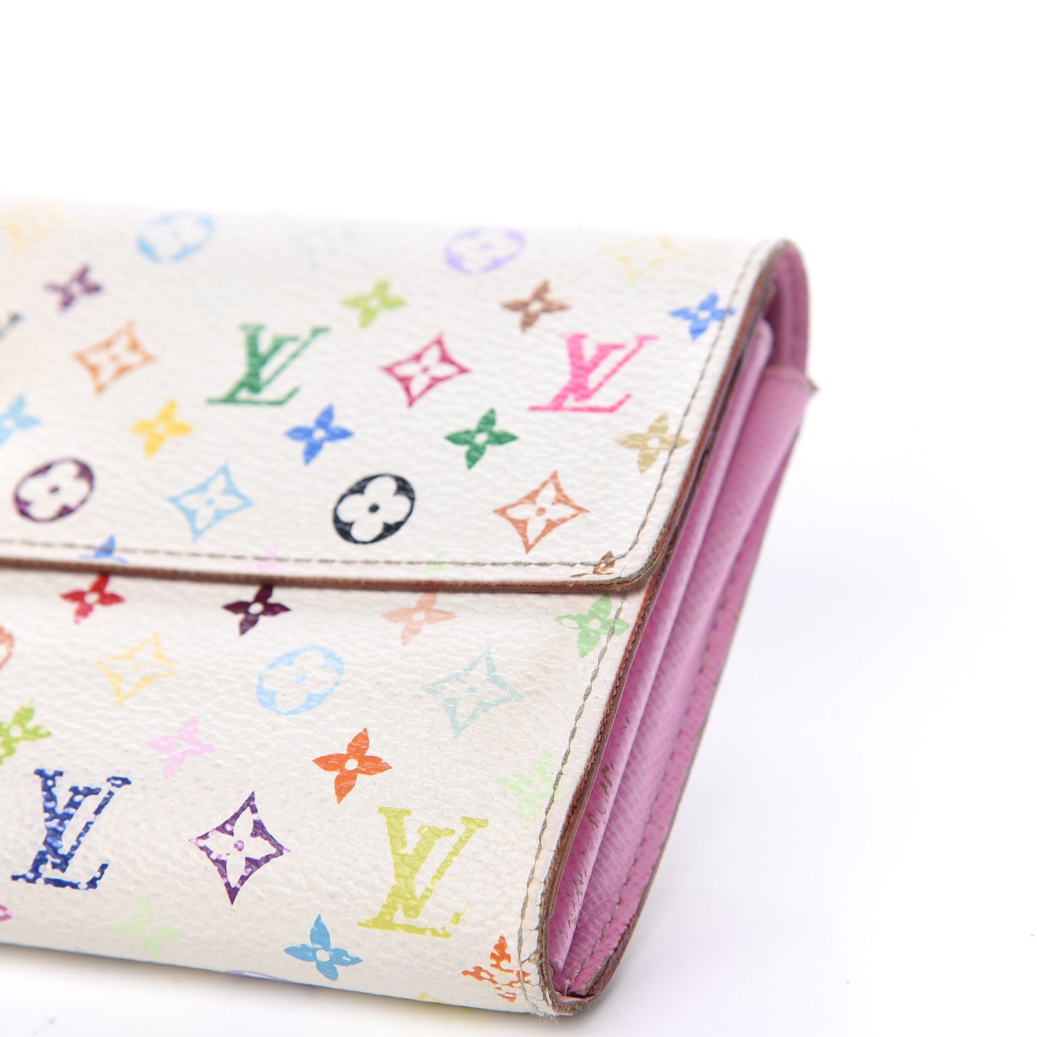 Louis Vuitton Monogram Multicolor Sarah Wallet White 10 of 13