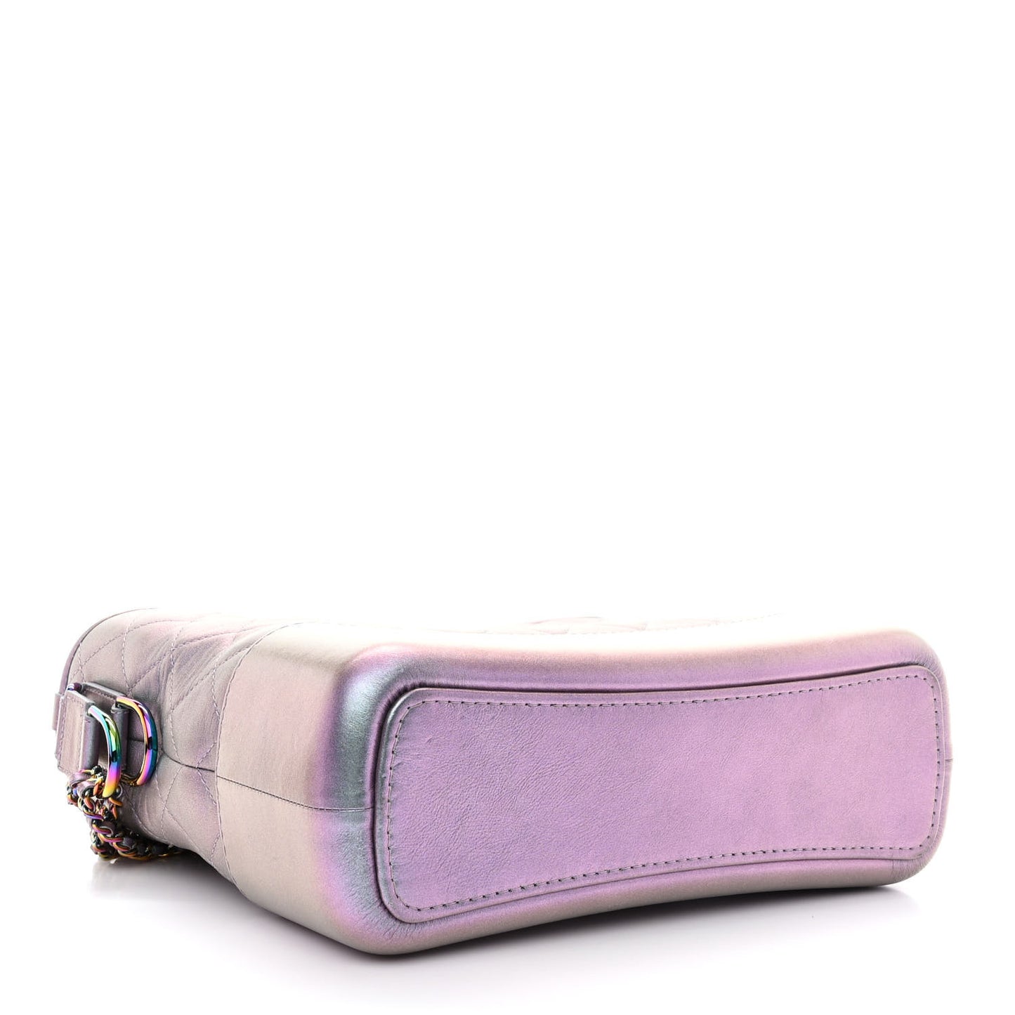 Iridescent Lambskin Calfskin Quilted Medium Gabrielle Hobo Light Purple