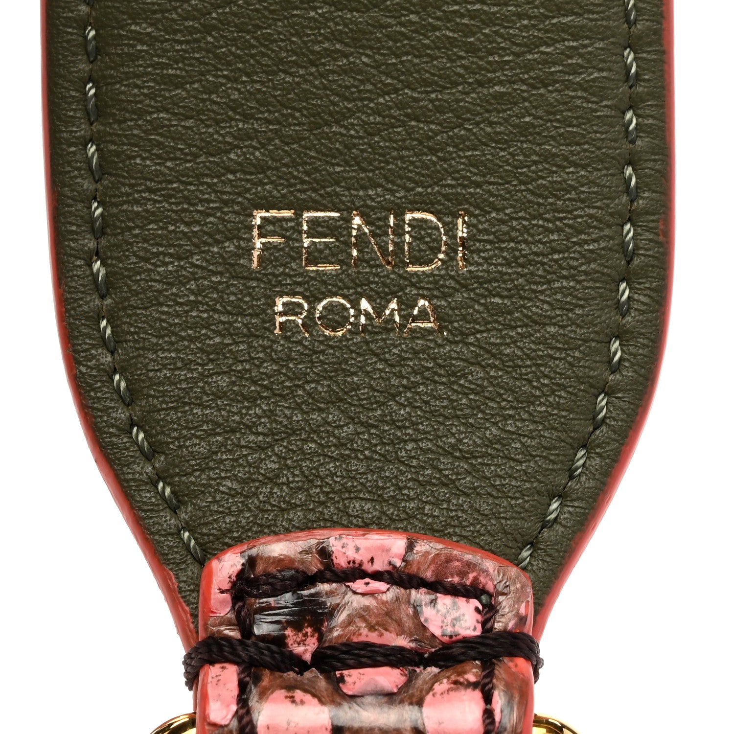 Fendi Shiny Snakeskin Vitello Dolce Strap You Purple Yellow 3 of 4
