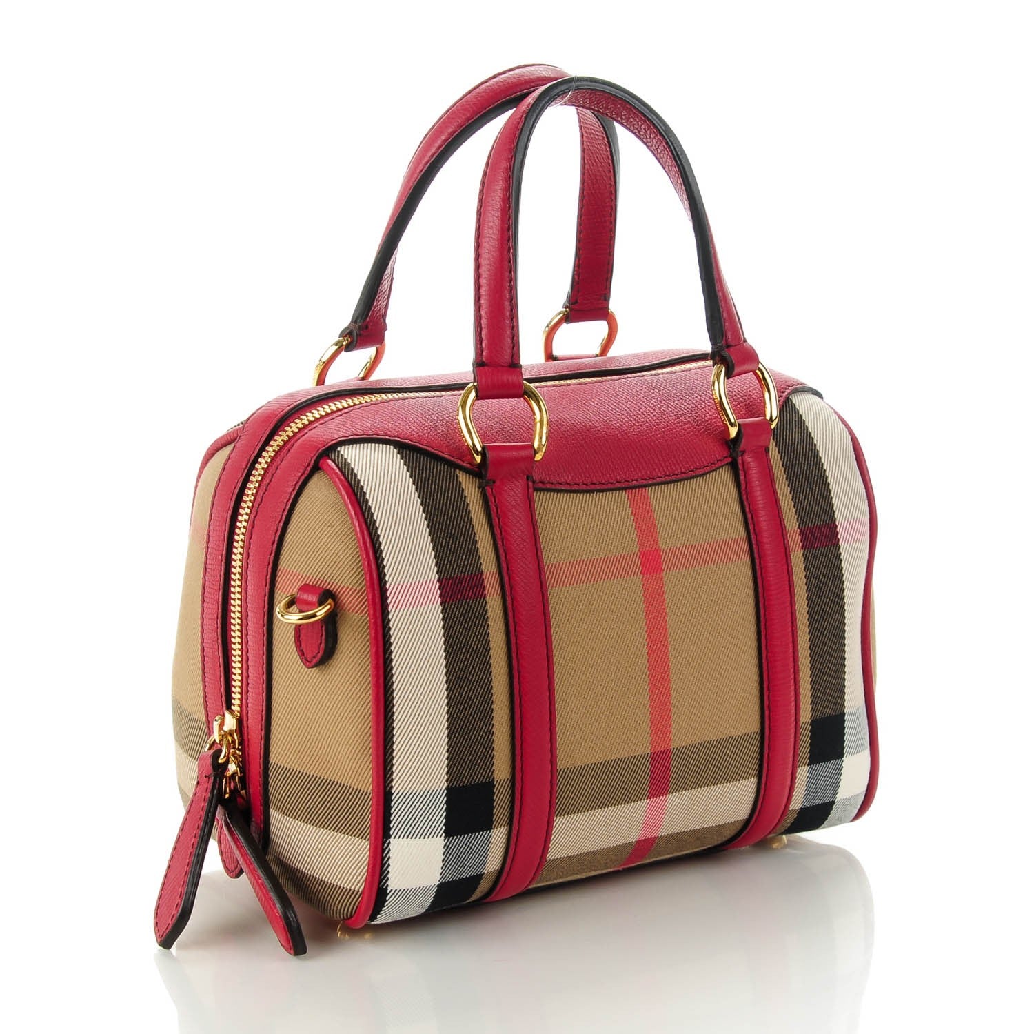 Burberry House Check Derby Calfskin Small Alchester Bowling Bag Russet Red 3 of 8