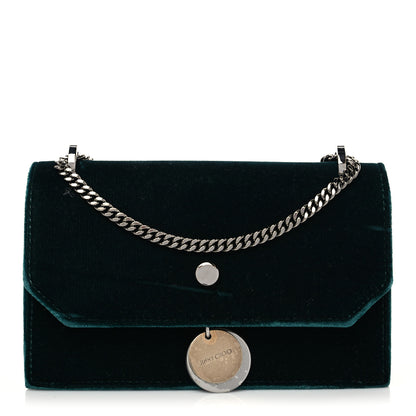 Jimmy Choo Velvet Finley Mini Shoulder Bag Green 1 of 8