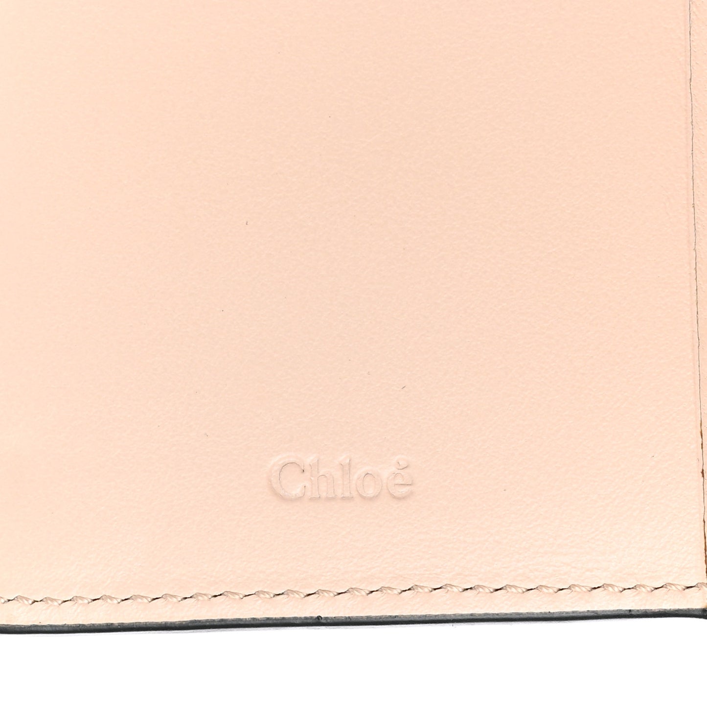 Calfskin Alphabet Compact Wallet Blush Nude