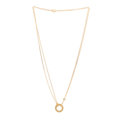 Cartier 18K Pink Gold 2 Diamond LOVE Necklace 3 of 6