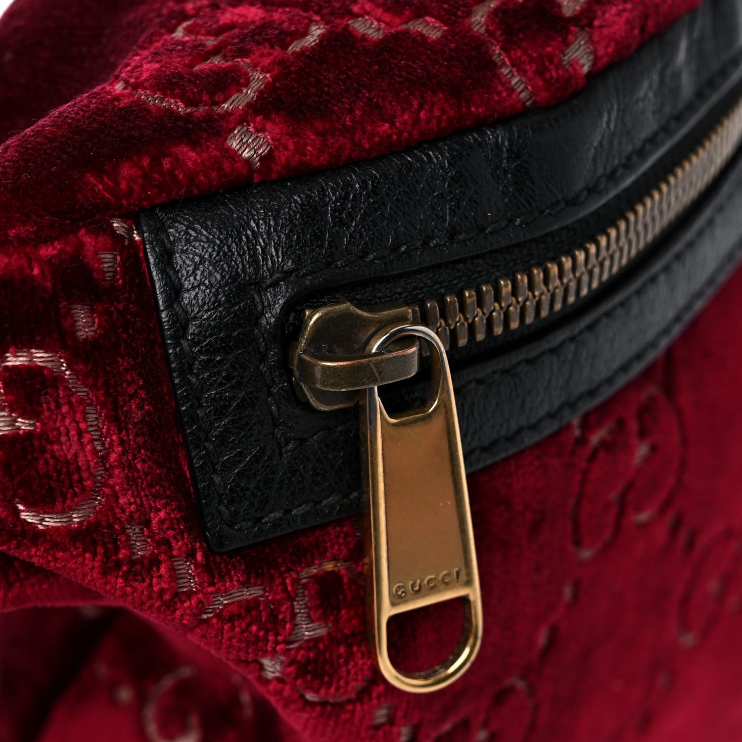 Gucci GG Monogram Velvet Belt Bag Red Cipria 14 of 14