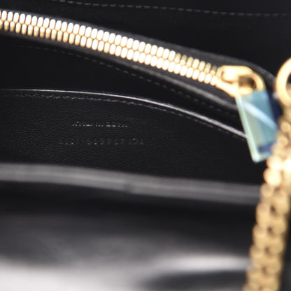 Saint Laurent Calfskin Y Quilted Monogram Small Loulou Chain Satchel Black 10 of 11