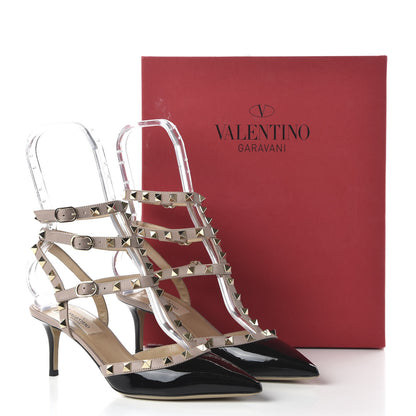 Valentino Garavani Patent Nappa Rockstud Ankle Strap 65mm Pumps 37.5 Black Poudre 8 of 8