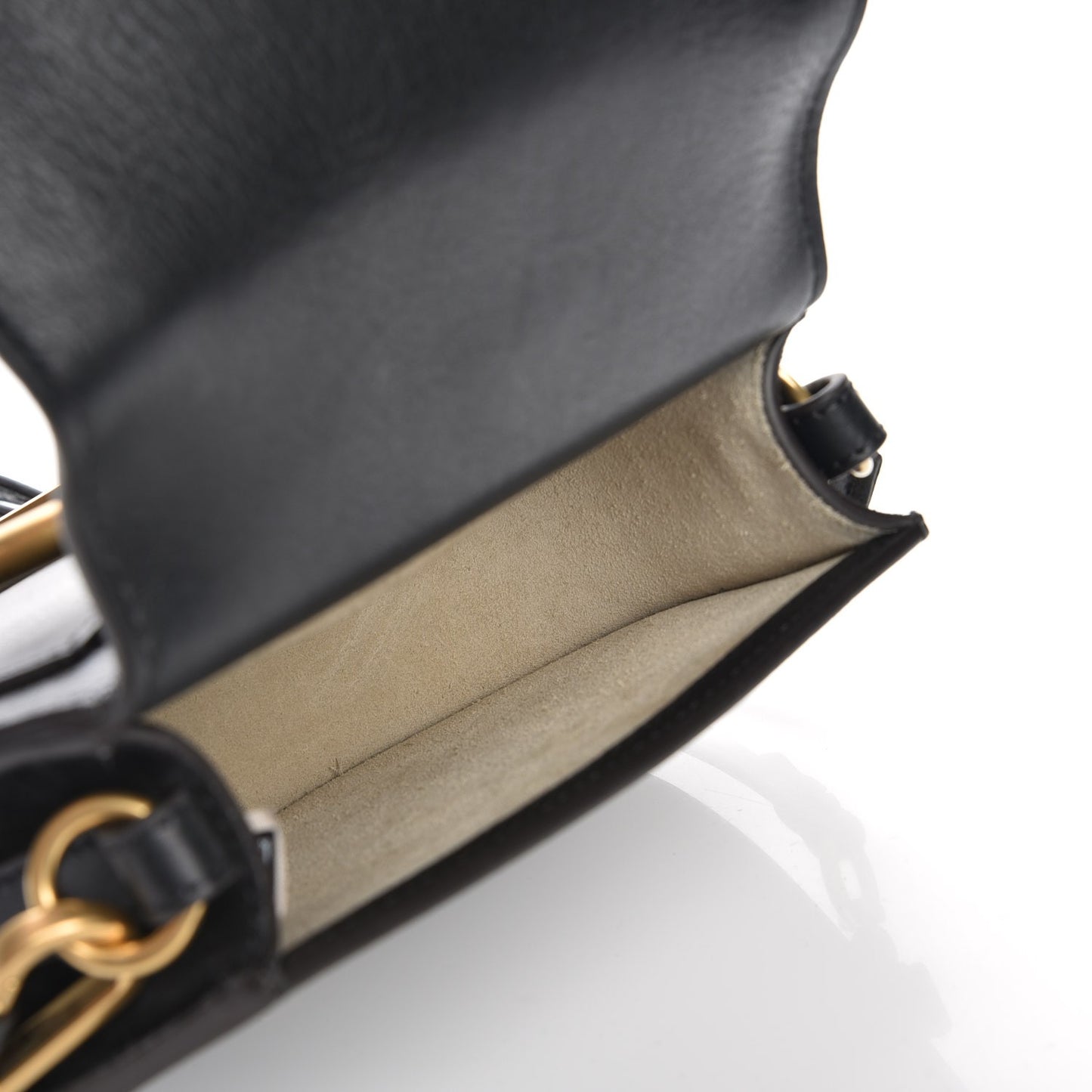 Calfskin Suede Small Nile Bracelet Bag Black