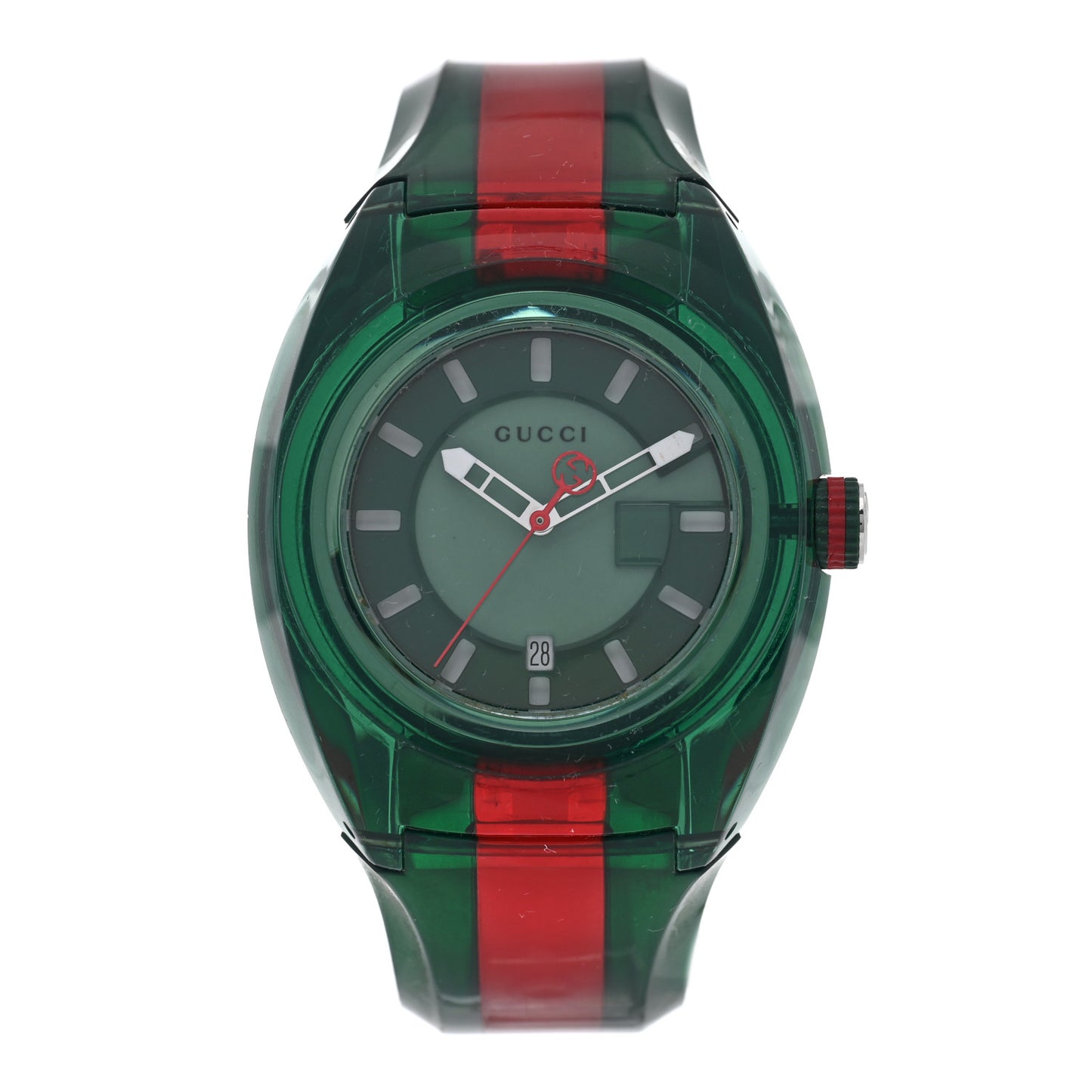Stainless Steel Rubber 46mm Sync Web Quartz Watch Green
