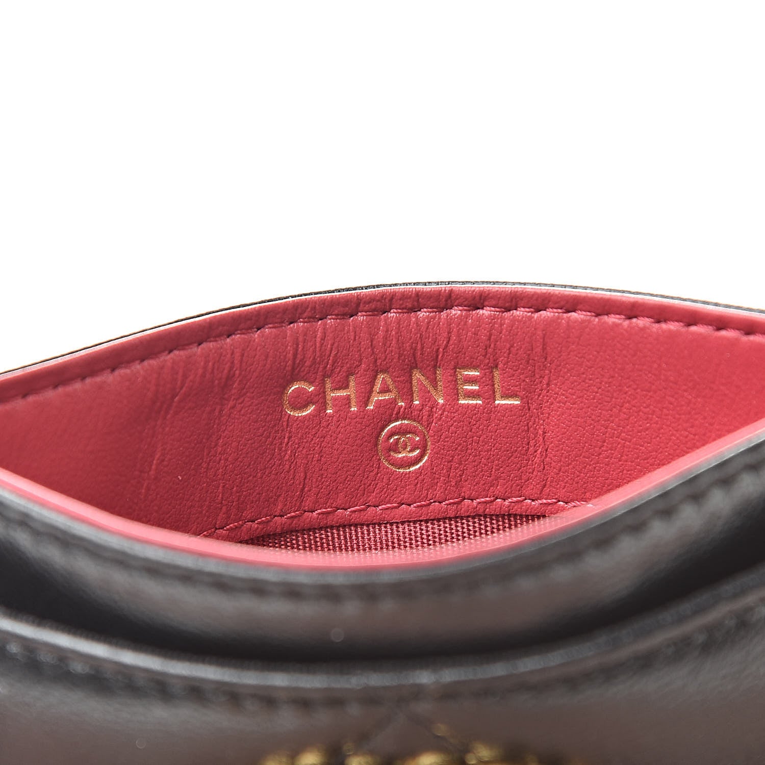 Chanel Shiny Goatskin Quilted Chanel 19 Card Holder Black 6 of 9