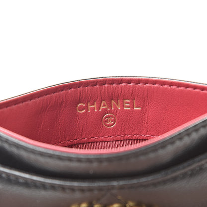 Chanel Shiny Goatskin Quilted Chanel 19 Card Holder Black 6 of 9