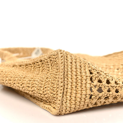 Miu Miu Raffia Crochet Woven Tote Bag Beige 9 of 10