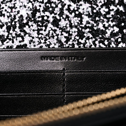 Saint Laurent Glitter Classic Monogram Galactica Chain Wallet Black 7 of 10