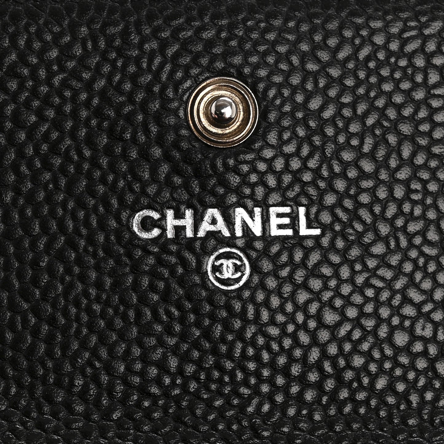 Caviar Quilted Large Gusset Flap Wallet Black