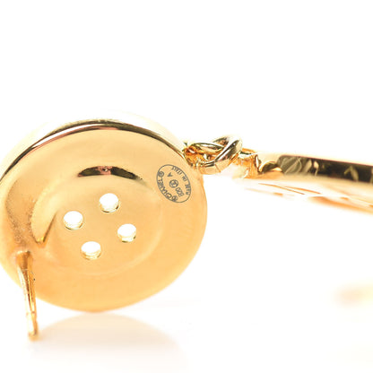 Chanel Metal Large Paris Button Earrings Gold 4 of 5