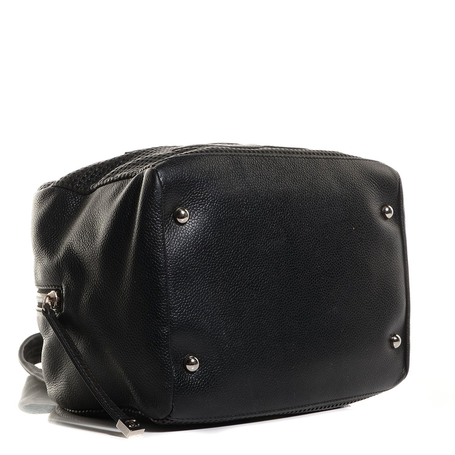 Leather Perforated Bowler Black