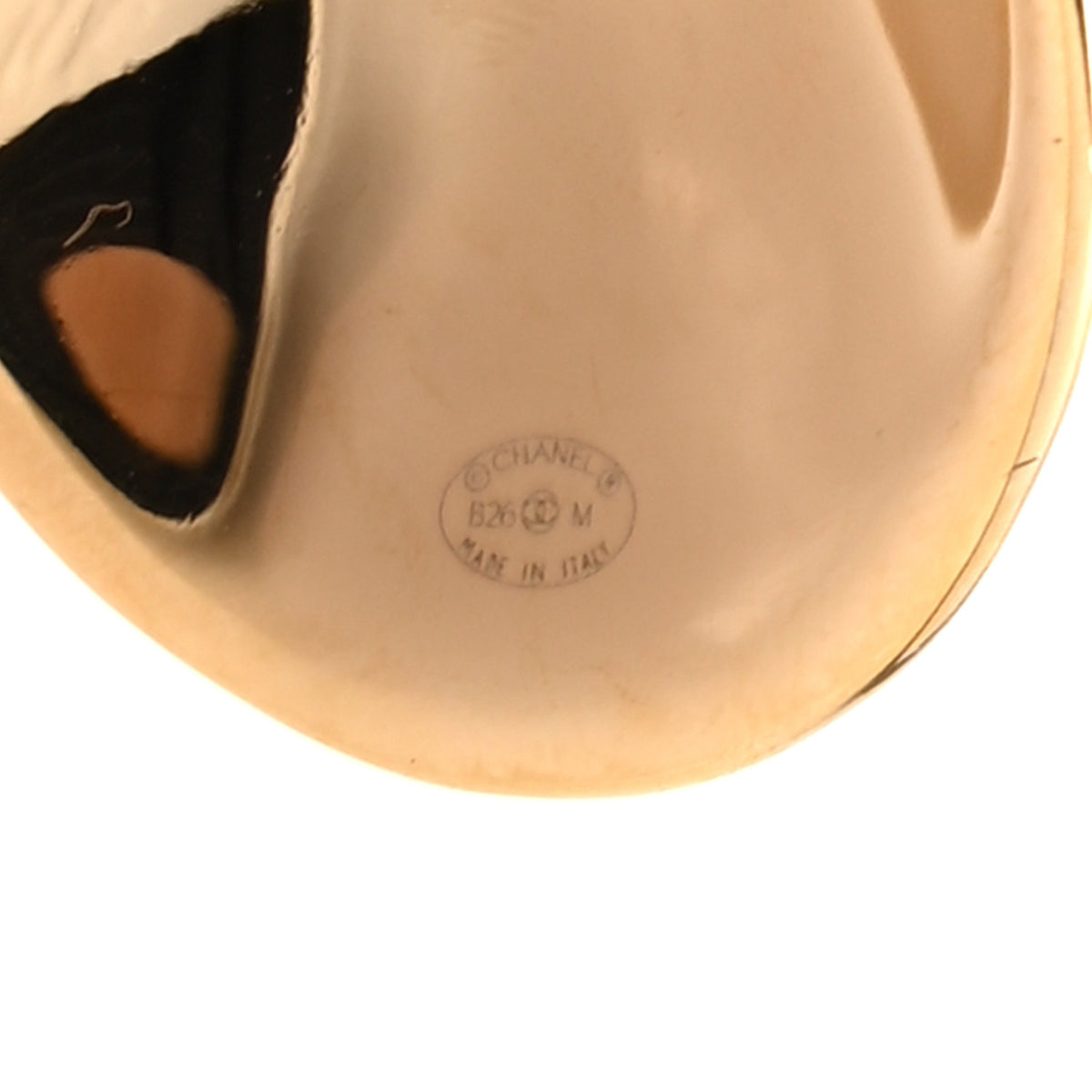 Chanel Metal Resin CC Stud Earrings Gold Black 4 of 5