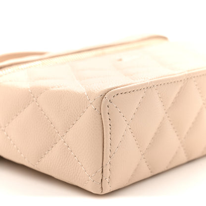 Chanel Caviar Quilted Top Handle Slim Vanity With Chain Beige 9 of 11