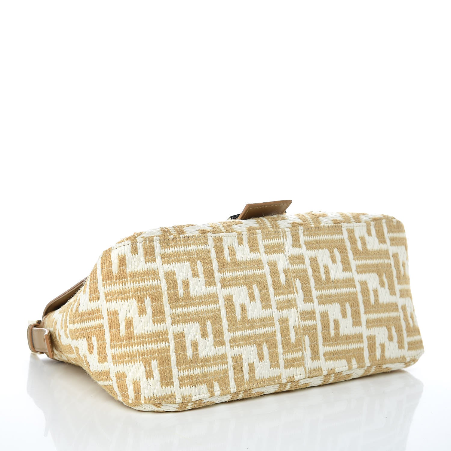 Fendi Woven Straw Zucca Mama Baguette Beige 4 of 9