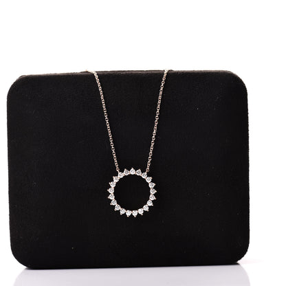 Tiffany 18K Rose Gold Diamond Open Circle Pendant Necklace 7 of 7