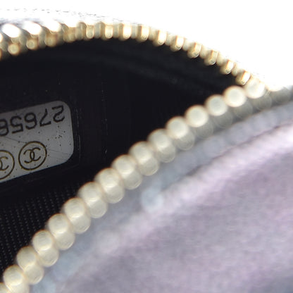 Chanel Iridescent Caviar Quilted Round Clutch With Chain Black 7 of 8