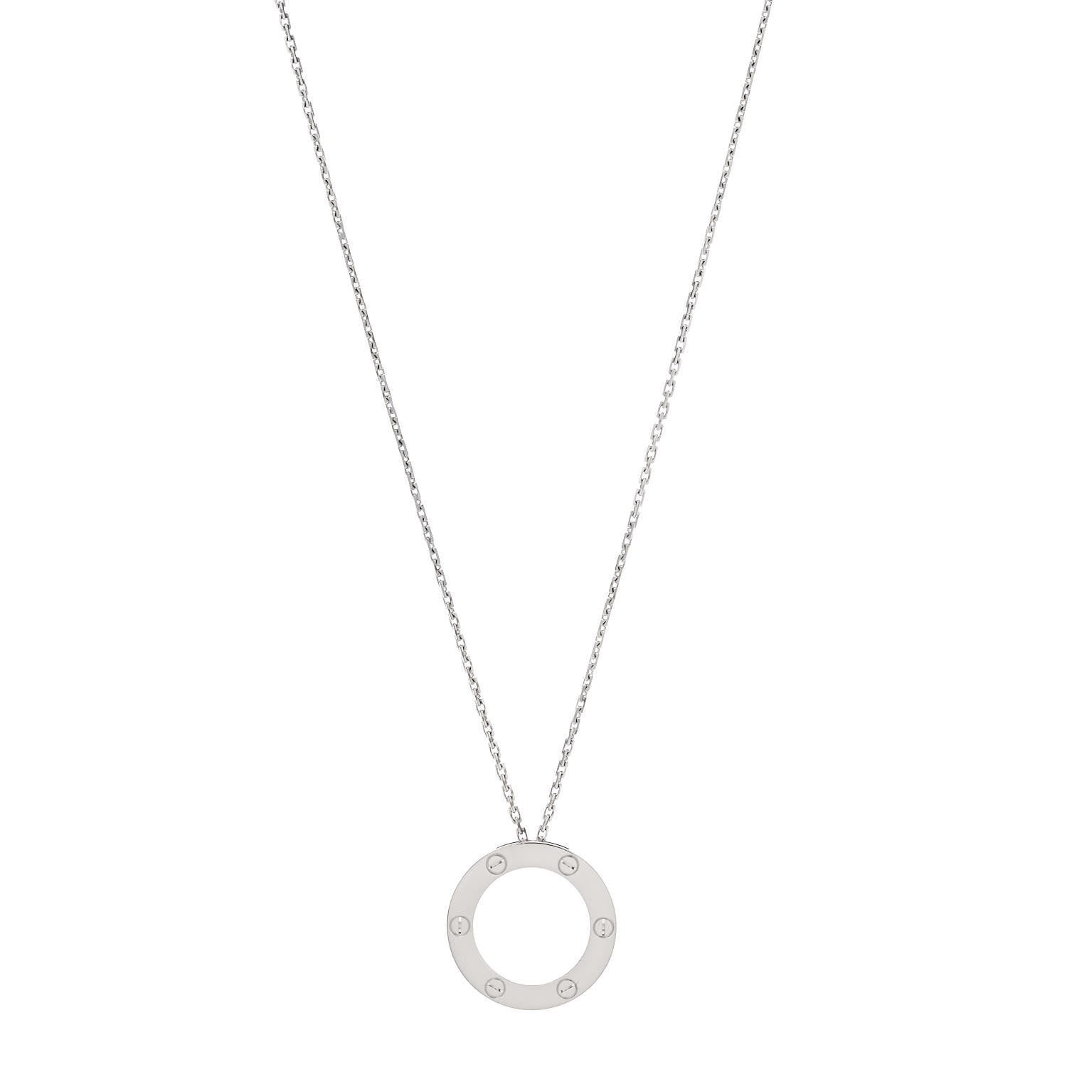 Cartier 18K White Gold LOVE Pendant Necklace 1 of 5