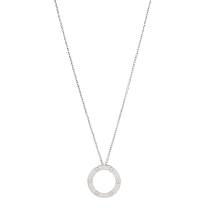 Cartier 18K White Gold LOVE Pendant Necklace 1 of 5