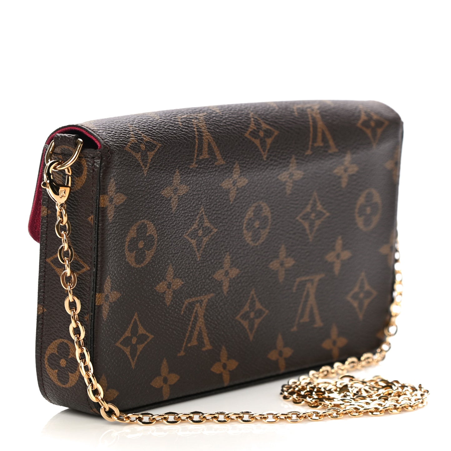 Monogram Pochette Felicie Chain Wallet Fuchsia