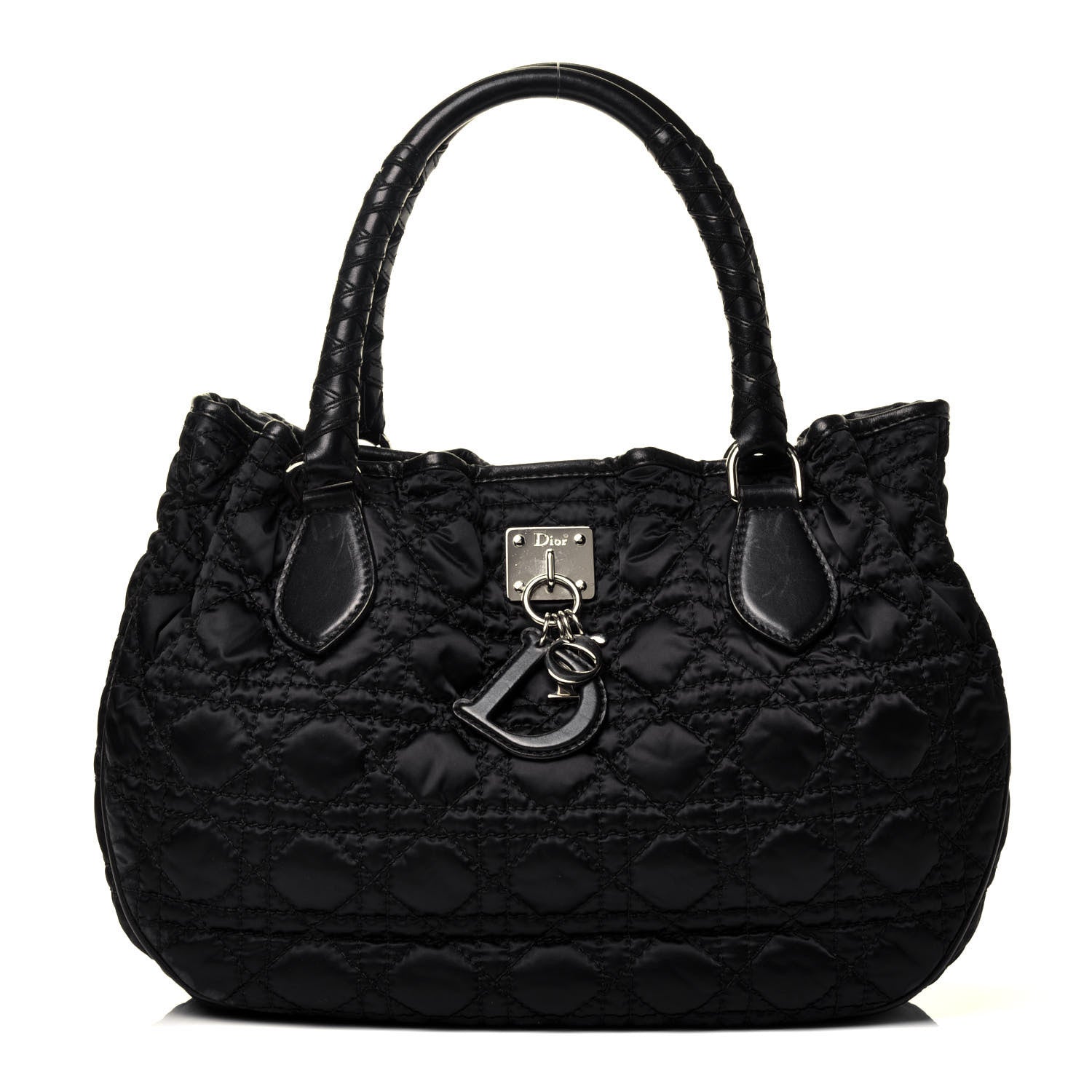 Christian Dior Nylon Cannage Shopper Tote Black 1 of 9