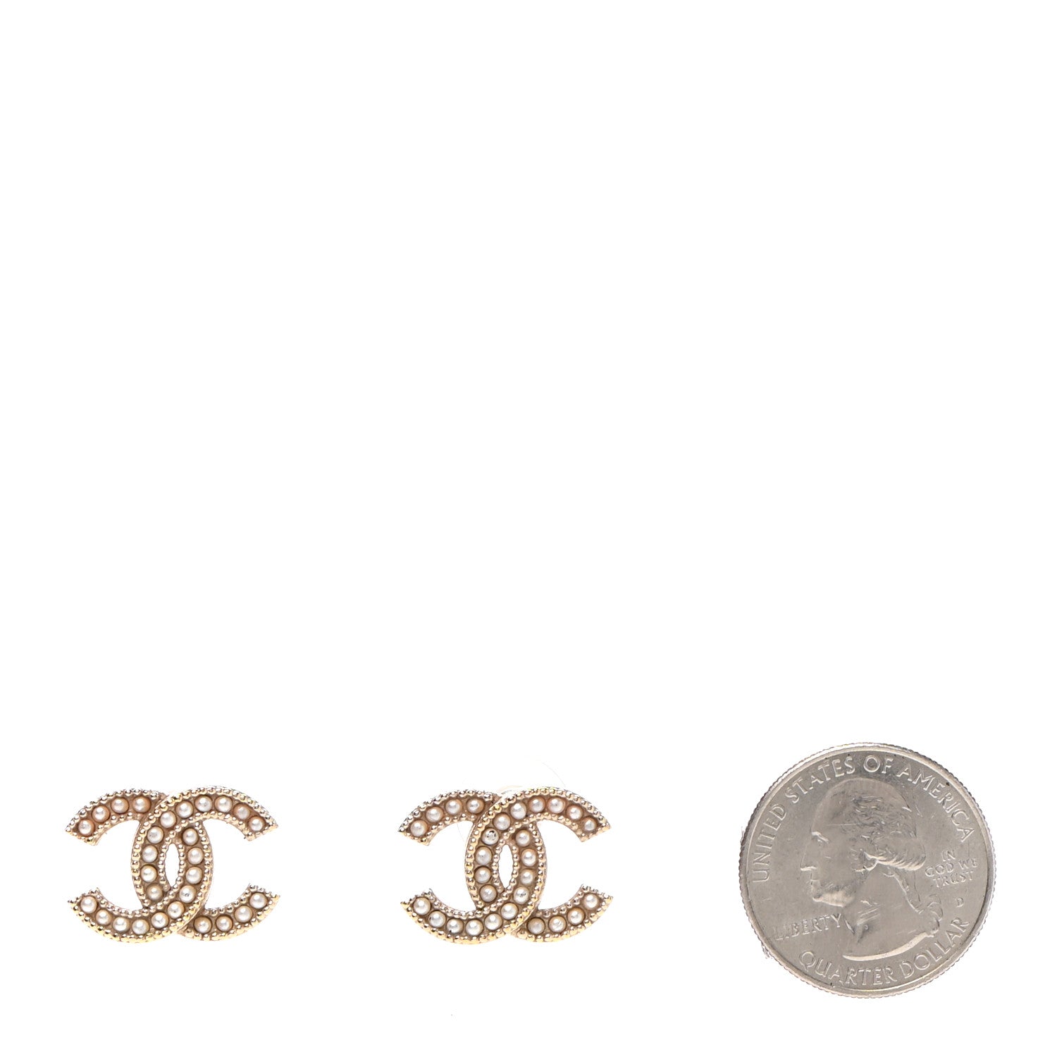 Chanel Pearl CC Earrings Gold 2 of 4