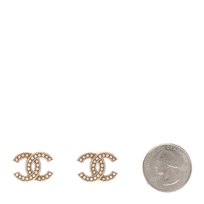Chanel Pearl CC Earrings Gold 2 of 4
