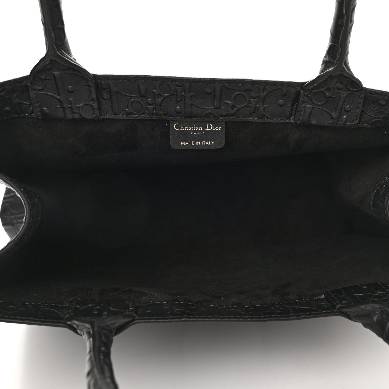 Christian Dior Oblique Calfskin Embossed Medium Book Tote Black 5 of 10