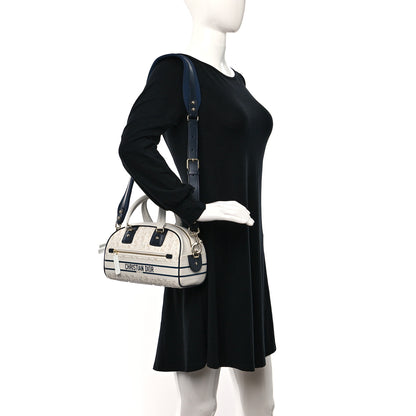 Christian Dior Perforated Calfskin Small Dior Vibe Classic Bowling Bag White 2 of 9