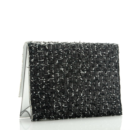 Proenza Schouler Lambskin Woven Small Lunch Bag Clutch Black White 3 of 7