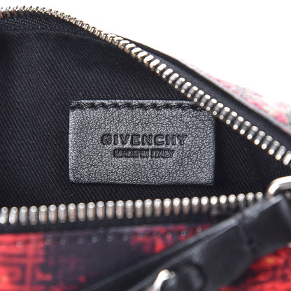 Givenchy Rubber Effect Calfskin Floral Print Pandora Wristlet Black Multicolor 6 of 7