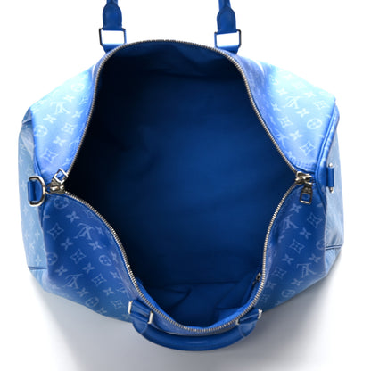 Louis Vuitton Monogram Clouds Keepall Bandouliere 50 Blue 3 of 10