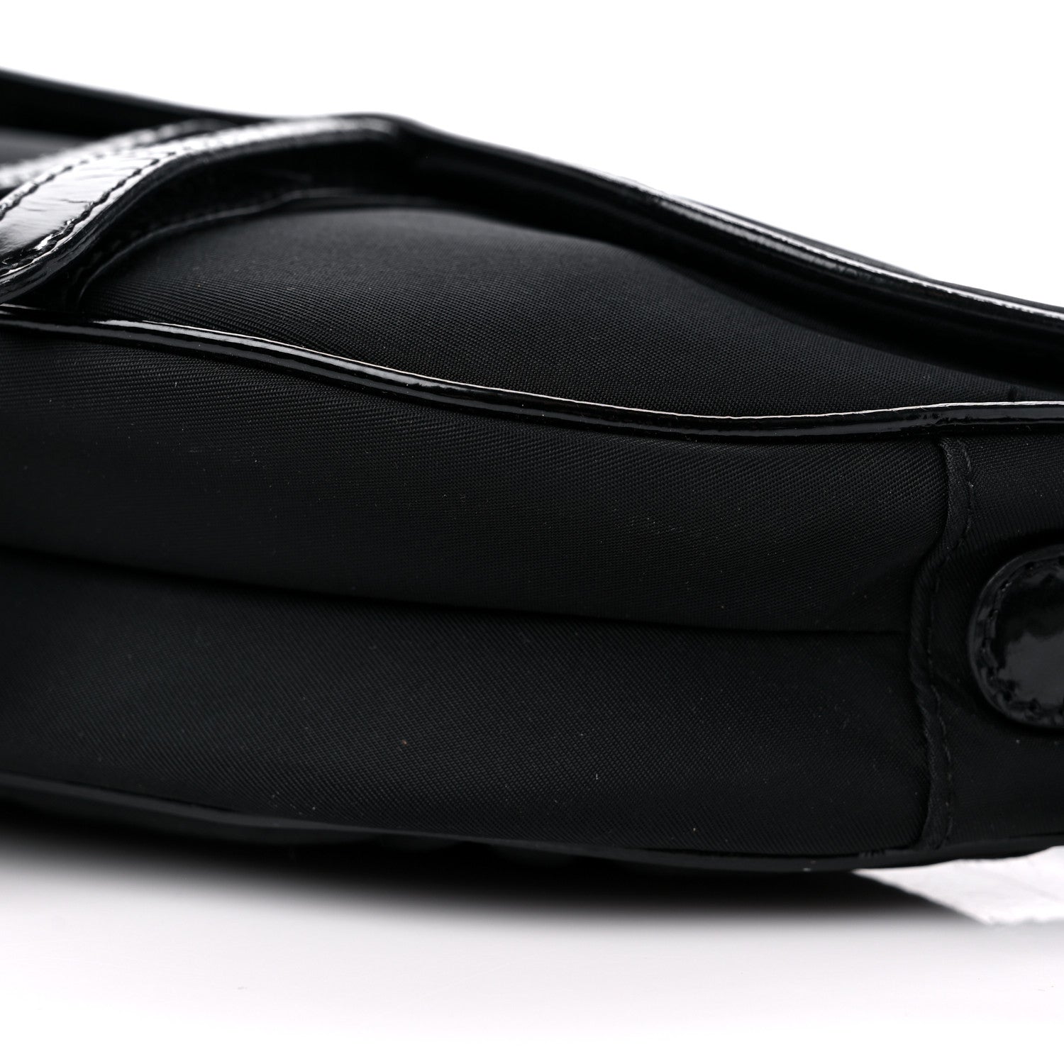 Christian Dior Canvas Patent Calfskin Saddle Bag Black 9 of 13