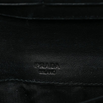 Prada Soft Calfskin Quilted Continental Flap Wallet Black 6 of 7