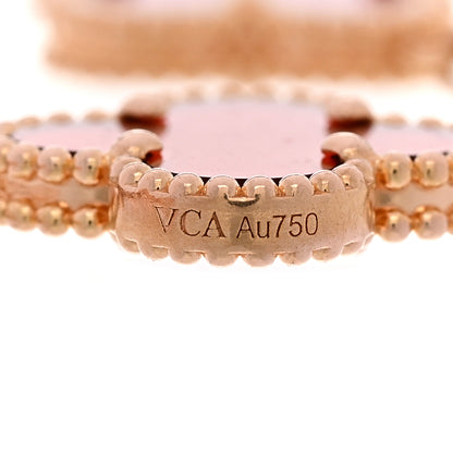Van Cleef & Arpels 18K Rose Gold Carnelian 5 Motifs Guilloche Vintage Alhambra Bracelet 3 of 5