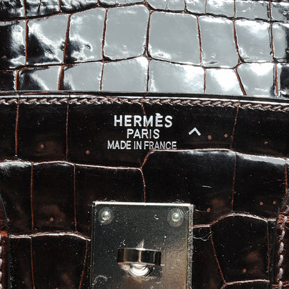 Hermes Shiny Porosus Crocodile Birkin 35 Cocoan 6 of 10