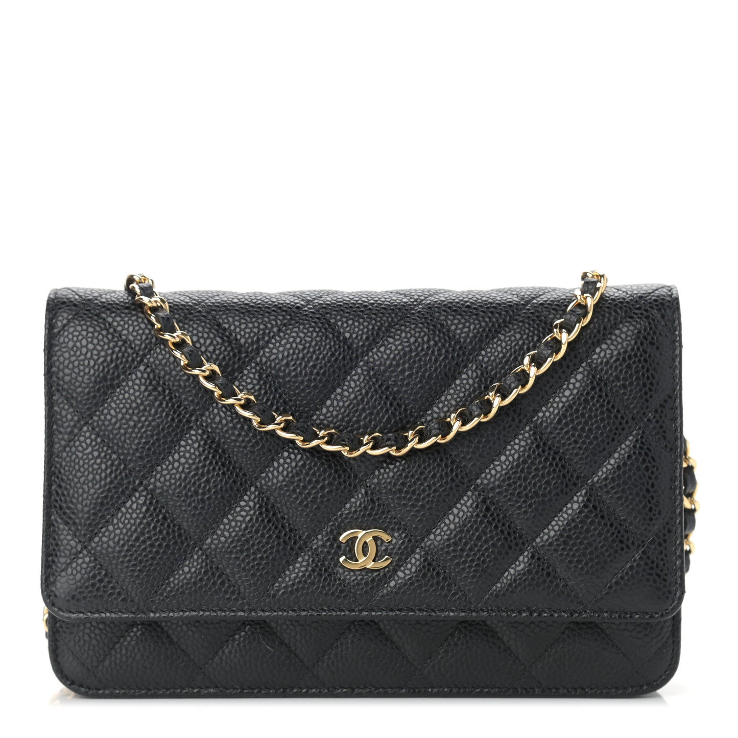 Caviar Quilted Wallet On Chain WOC Black