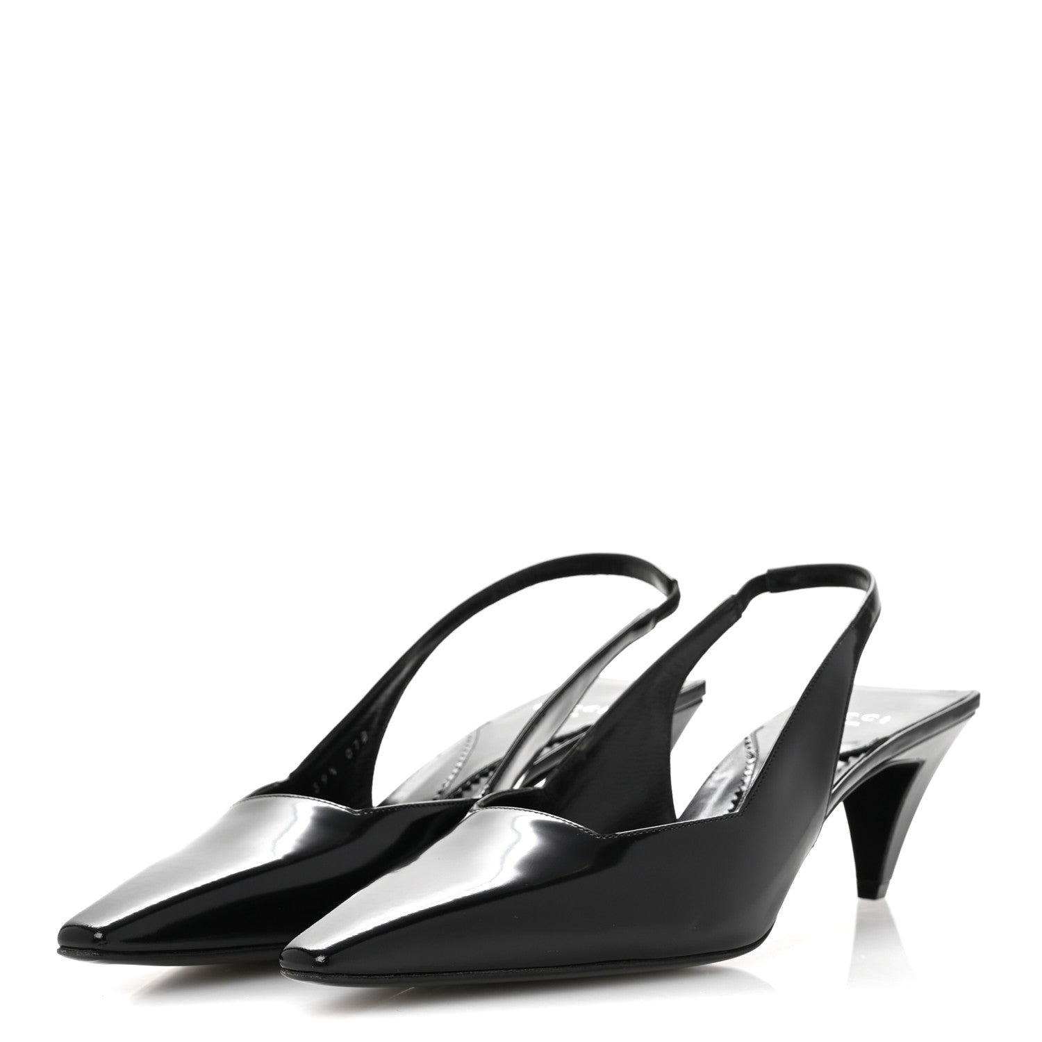 Gucci Nappa Mallory Pointed Toe Slingback Sandal 39.5 Black 4 of 9