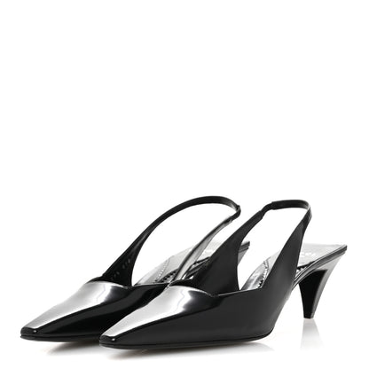 Gucci Nappa Mallory Pointed Toe Slingback Sandal 39.5 Black 4 of 9