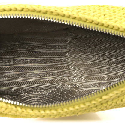 Prada Yarn Raffia Effect Crochet Triangle Shoulder Bag Giallo 5 of 11