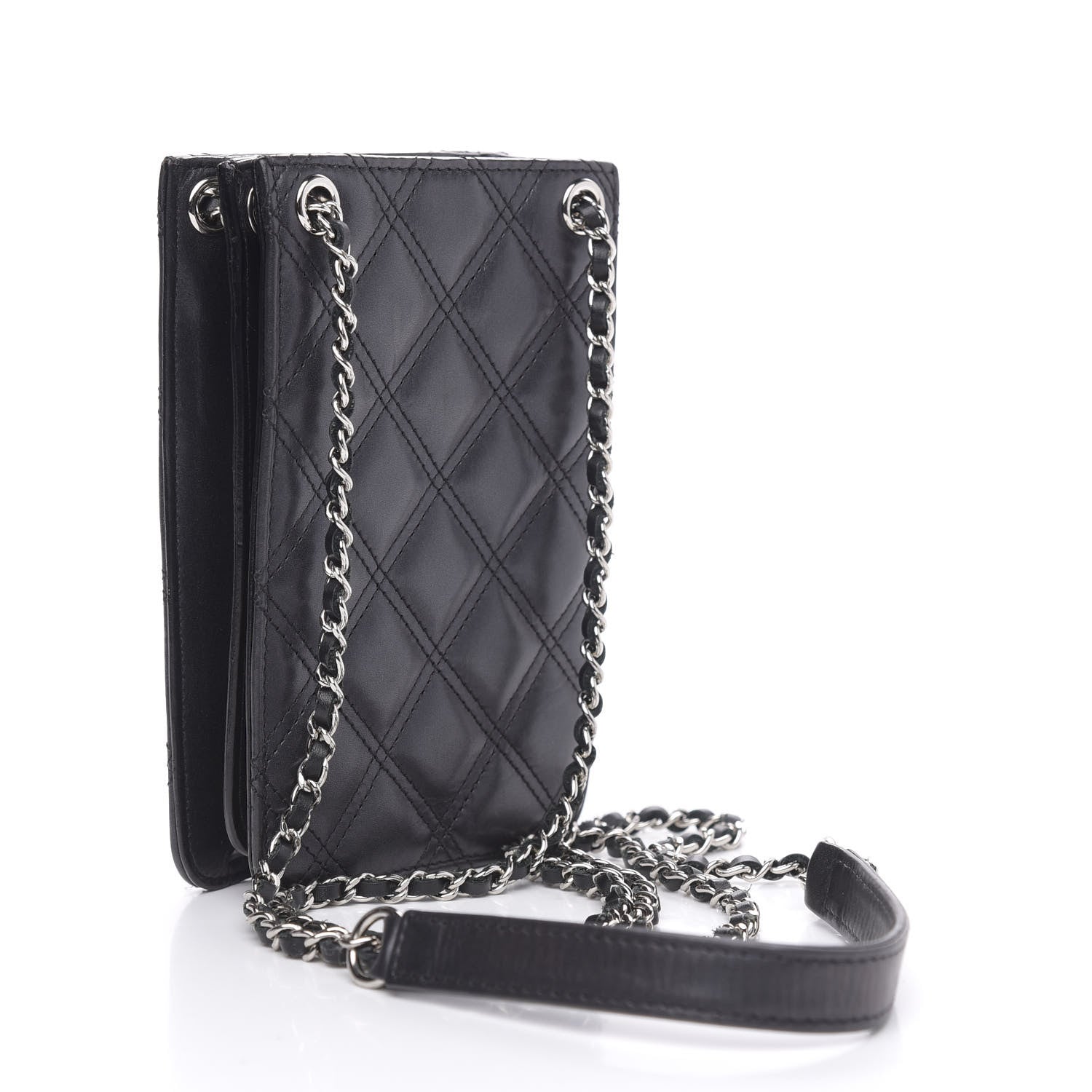 Chanel Calfskin Quilted Crossbody CC Phone Holder Black 3 of 12