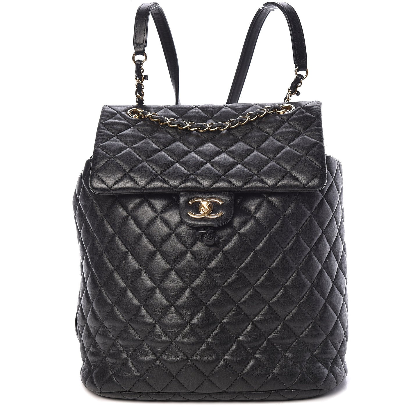 Lambskin Quilted Large Urban Spirit Backpack Black