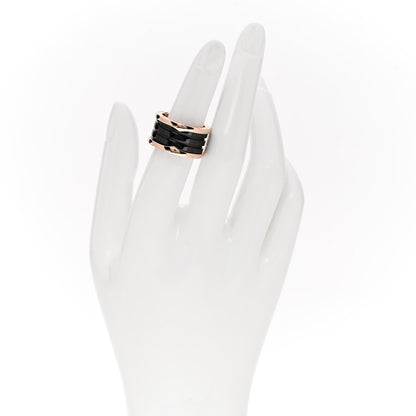 Bulgari 18K Rose Gold Black Ceramic B.Zero1 Four-Band Ring 52 6 2 of 6