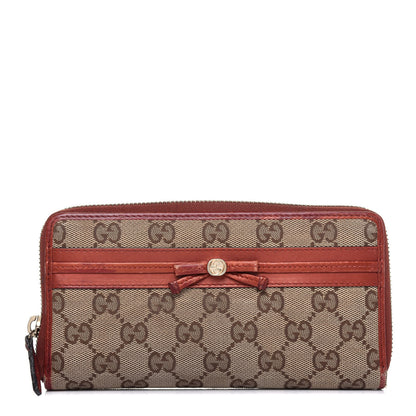 Gucci Monogram Bow Zip Around Wallet Brown 1 of 22