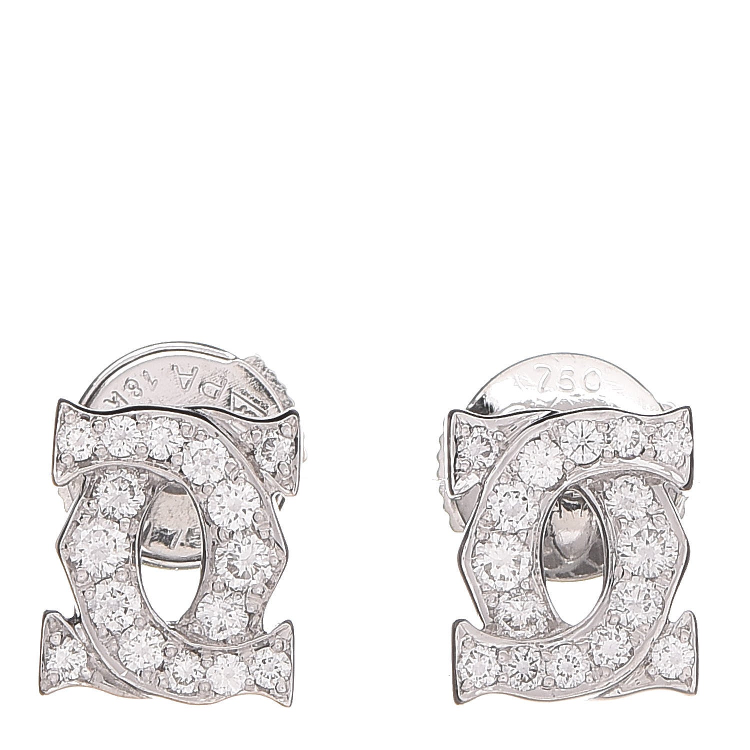 Cartier 18K White Gold Diamond Entrelaces Earrings 1 of 5